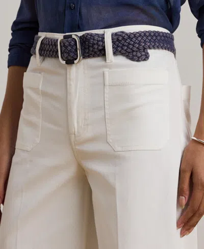 Ralph Lauren Lauren  Stretch Cotton Twill Crop Pants In White