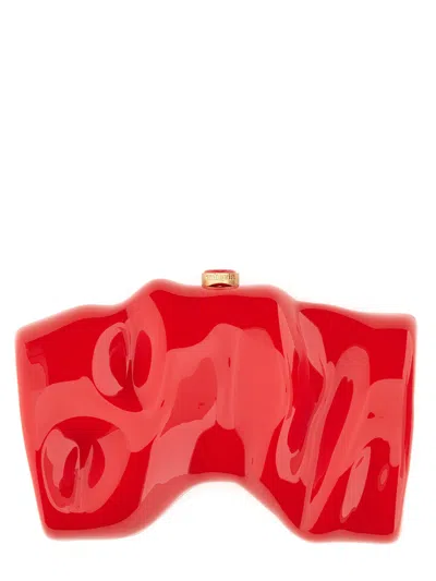 Cult Gaia Clutch Scrunch In Red