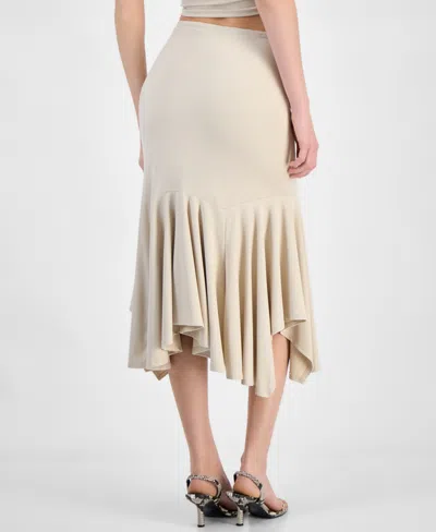 Guess Womens Kenzie Crossover Halter Neck Top Kenzie Pull On Flounce Midi Skirt In Neutral