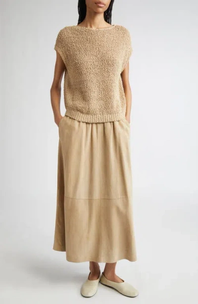 Lafayette 148 Plus Size Cotton Silk Open Knit Pullover Tank In Plaster