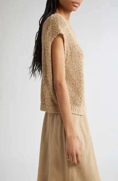 Lafayette 148 Plus Size Cotton Silk Open Knit Pullover Tank In Plaster