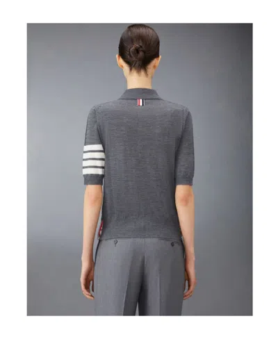 Thom Browne 4-bar Button Detailed Short-sleeved Polo Shirt