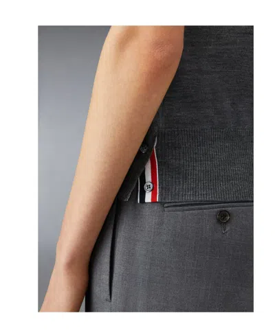 Thom Browne 4-bar Button Detailed Short-sleeved Polo Shirt