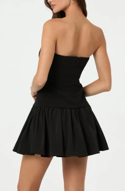 Astr The Label Strapless Mixed Media Minidress