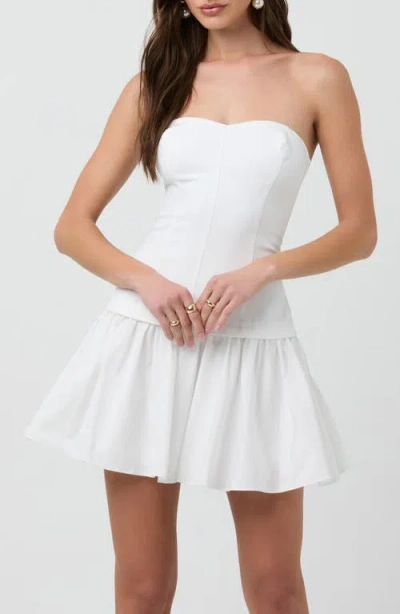 Astr The Label Strapless Mixed Media Minidress