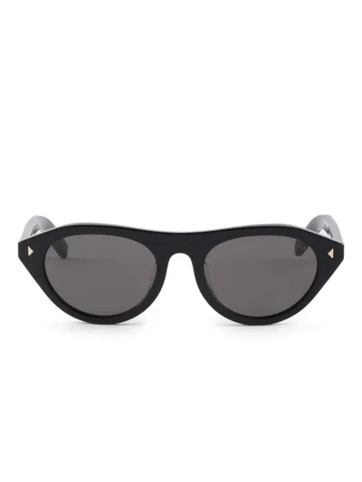 Prada Womens Black Pr B15s Oval-frame Acetate Sunglasses
