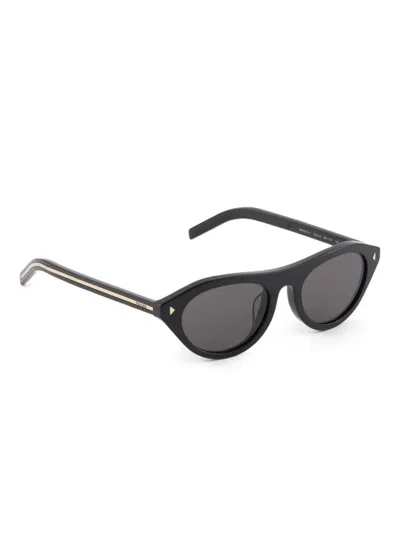 Prada Womens Black Pr B15s Oval-frame Acetate Sunglasses