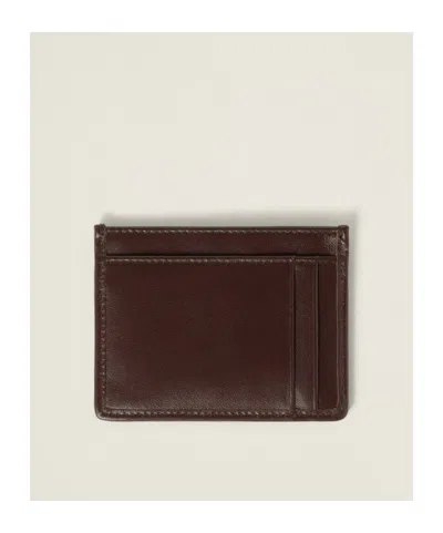 Miu Miu Bordeaux Lamb Leather Cardholder In Burgundy