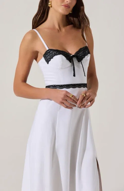 Astr The Label Lace Contrast Bustier Dress In White
