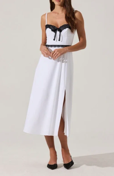 Astr The Label Lace Contrast Bustier Dress In White