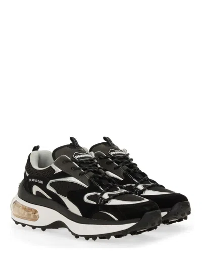 Dsquared2 Bubble Black Suede And Mesh Running Sneakers