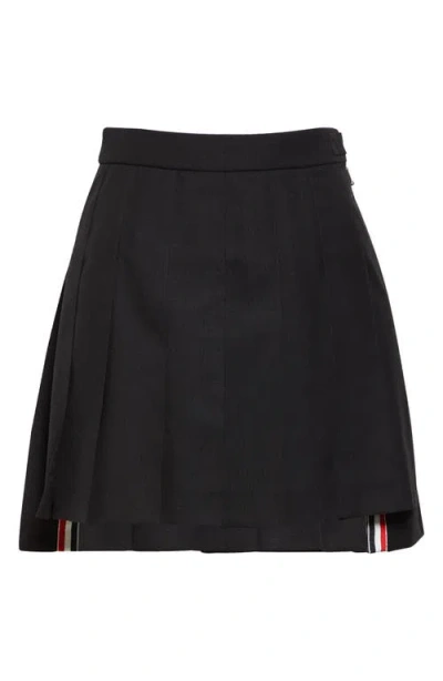 Thom Browne Drop Back Pleated Wool Miniskirt