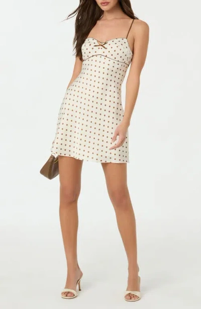 Astr The Label Satin Bow Trim Polka Dot Minidress