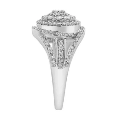 Luvmyjewelry Imperium 14k Gold Round Diamond Studded Double Halo Ring