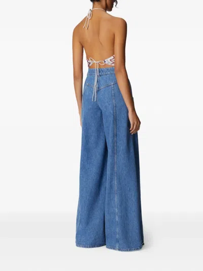 Missoni Zigzag Knitted Open-back Halterneck Top In Multi