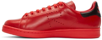 Shop Raf Simons Red Adidas Edition Stan Smith Sneakers