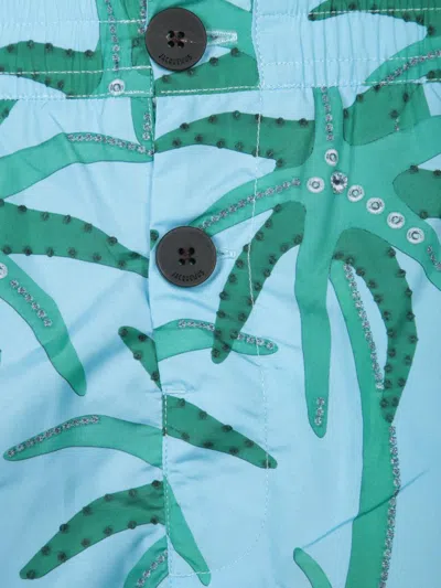 Jacquemus Le Maillot Puntini Light Blue Swimsuit With Elastic Waist And All-over Print In Tech Fabric Man