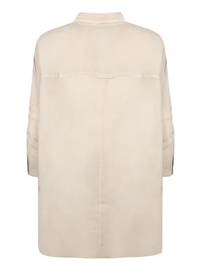 120% Lino Oversized Linen Shirt In Sand