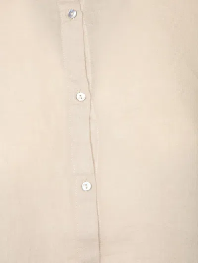 120% Lino Oversized Linen Shirt In Sand