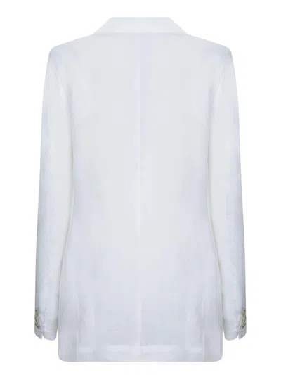 120% Lino White Linen Jacket