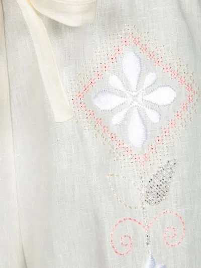 Forte Forte Oniric Blossom White Linen Trousers
