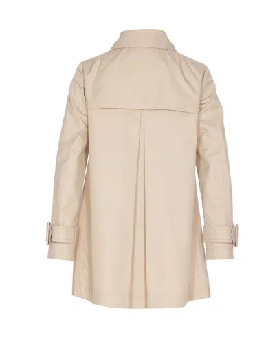 Herno Medium Length Waterproof Beige Cotton Trench Coat With Buttons Women
