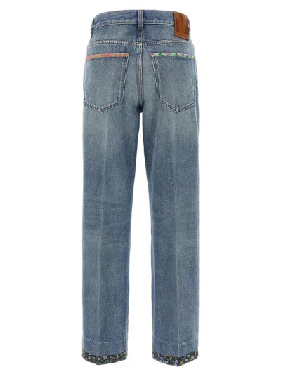 Valentino Straight-fit Denim Pants With Colorful Embellishments