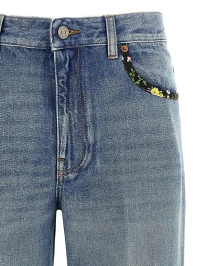 Valentino Straight-fit Denim Pants With Colorful Embellishments