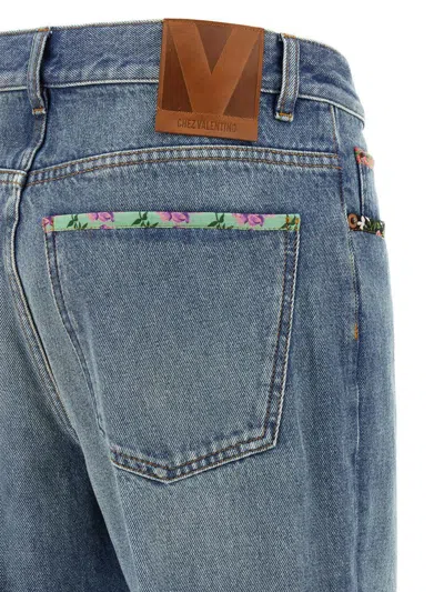 Valentino Straight-fit Denim Pants With Colorful Embellishments