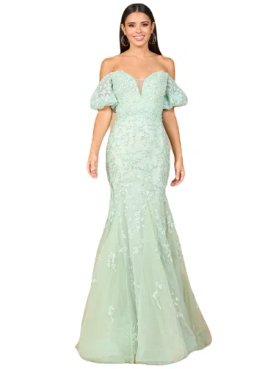 Lara New York Lace, Off Shoulder Mermaid Gown