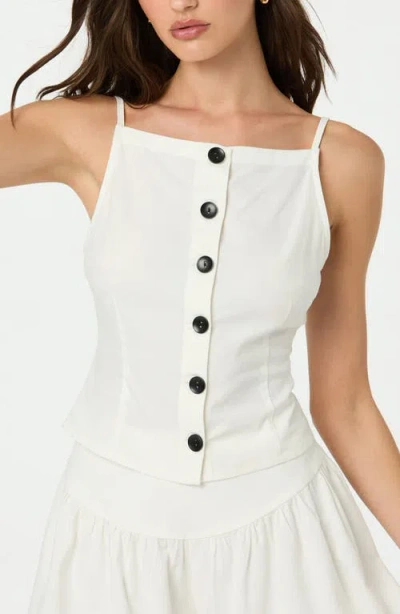 Astr The Label Boat Neck Button-up Camisole