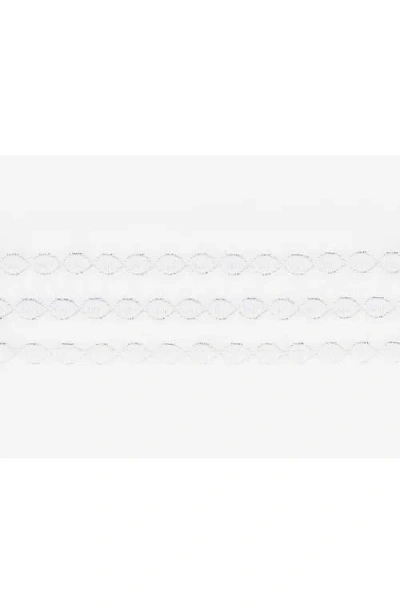 Matouk Amara Triple Pearl Embroidered 300 Thread Count Flat Sheet