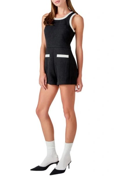 Endless Rose Contrast Romper In Black