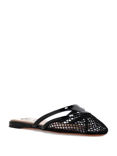 Alaïa Womens Azzedine Alaia Net Patent-leather Flat Mules