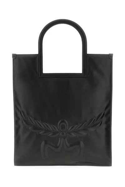 Mcm Nappa Leather Shopping Bag With Laurel Motif