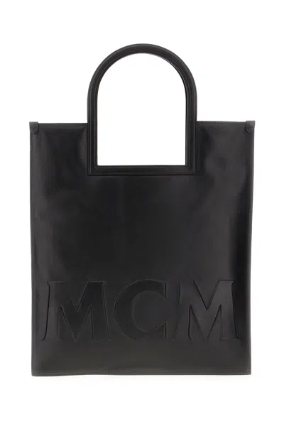 Mcm Nappa Leather Shopping Bag With Laurel Motif