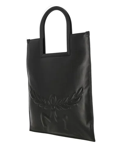 Mcm Nappa Leather Shopping Bag With Laurel Motif