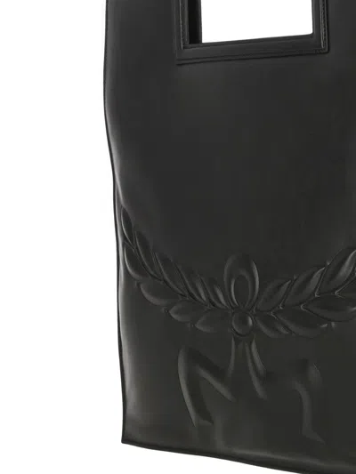 Mcm Nappa Leather Shopping Bag With Laurel Motif