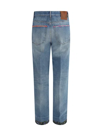 Valentino Straight-fit Denim Pants With Colorful Embellishments