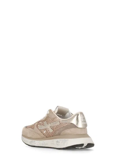 Premiata Low Top Sneakers With Mesh And Metallic