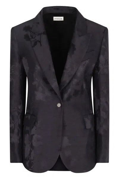P.a.r.o.s.h Parosh Single-breasted One Button Jacket In Black