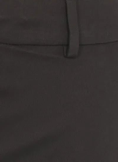 Pt Torino Tailored Black Cotton Pants With Front Fastening And Pocket Detail