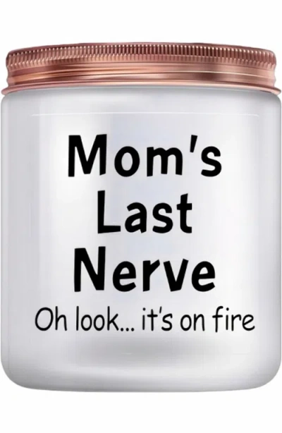 Lovery Mothers Day Vanilla Scented Soy Wax Candle "mom Last Nerve" In White