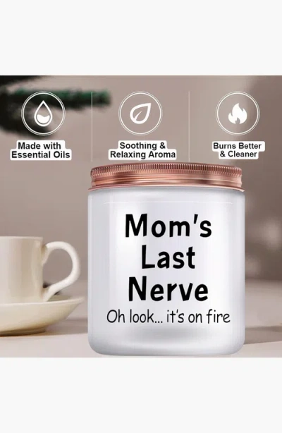 Lovery Mothers Day Vanilla Scented Soy Wax Candle "mom Last Nerve" In White