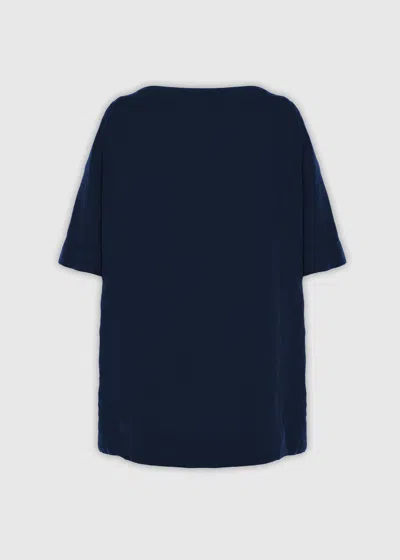 Malo Linen T-shirt In Blue