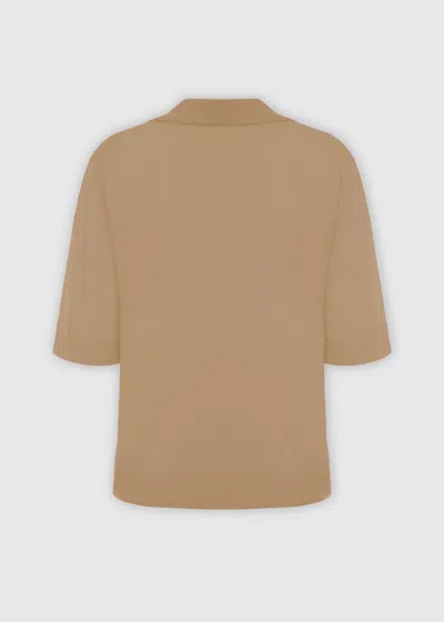 Malo Cashmere And Silk Polo In Brown