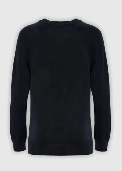 Malo Cotton Crewneck Sweater In Black