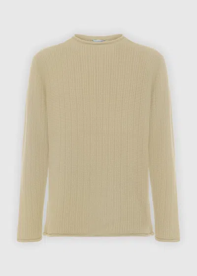 Malo Organic Cotton Crewneck Sweater In Neutral