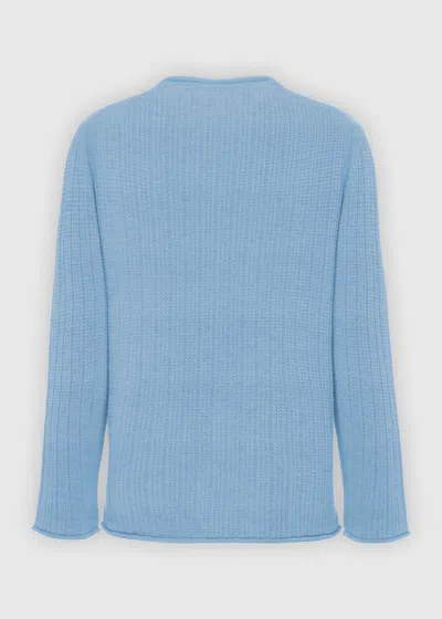 Malo Organic Cotton Crewneck Sweater In Blue