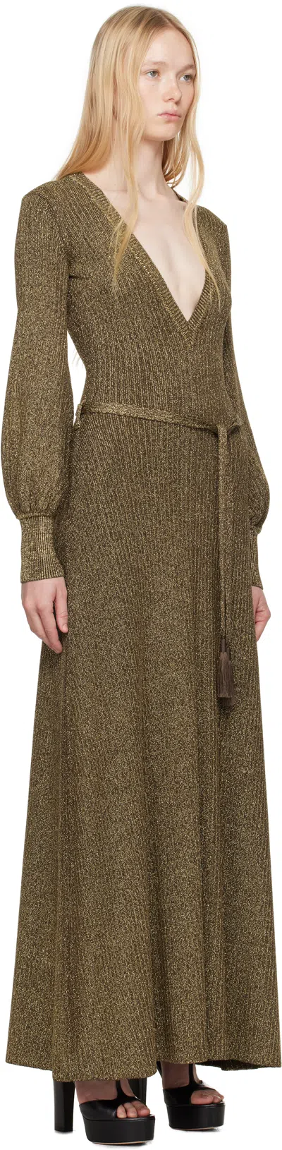 Tom Ford Embellished Metallic Jersey Maxi Dress In Gold